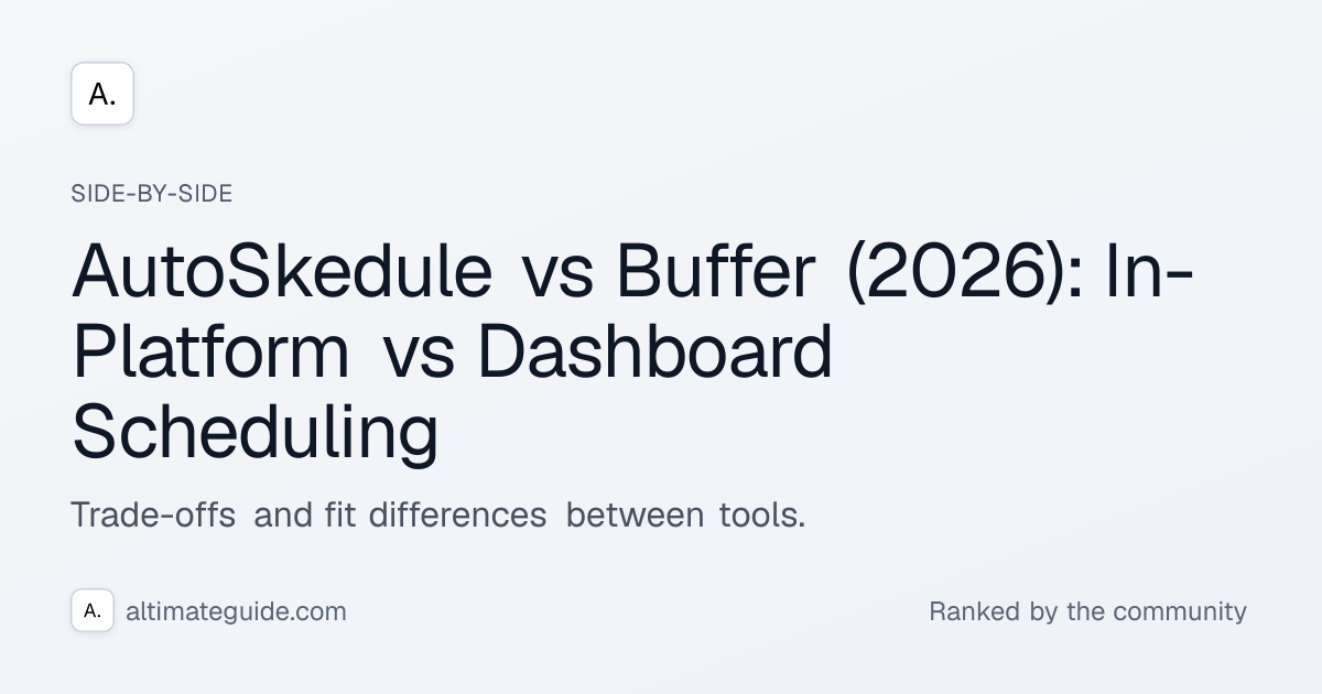 AutoSkedule vs Buffer (2026): In-Platform vs Dashboard Scheduling